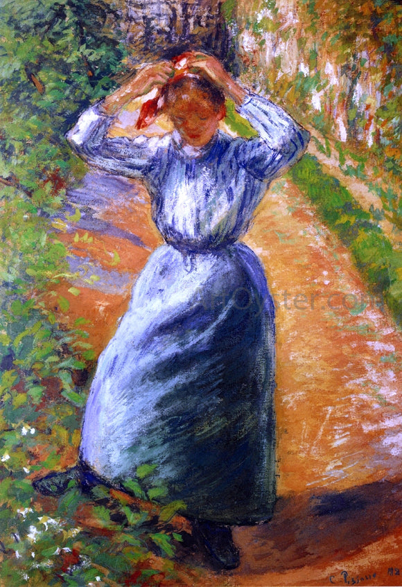  Camille Pissarro Peasant Donning Her Marmotte - Art Print