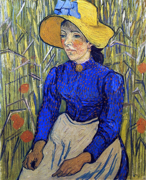  Vincent Van Gogh Peasant Girl with Yellow Straw Hat - Art Print