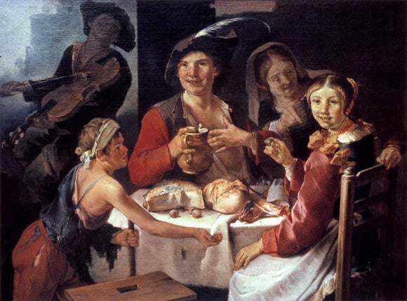  Giacomo Francesco Cipper Peasant Repast with a Young Beggar - Art Print