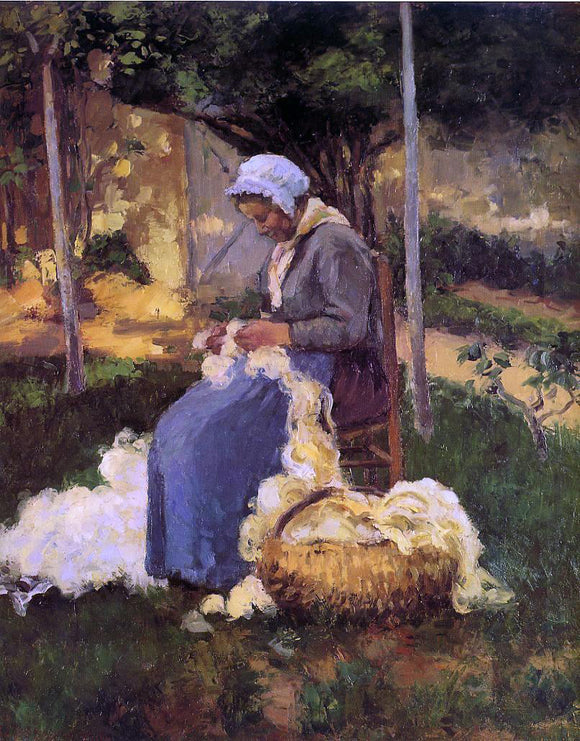  Camille Pissarro Peasant Woman Carding Wool - Art Print