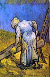  Vincent Van Gogh Peasant Woman Cutting Straw (after Millet) - Art Print