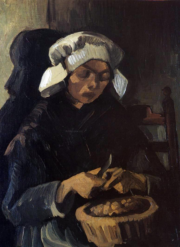  Vincent Van Gogh Peasant Woman Peeling Potatoes - Art Print