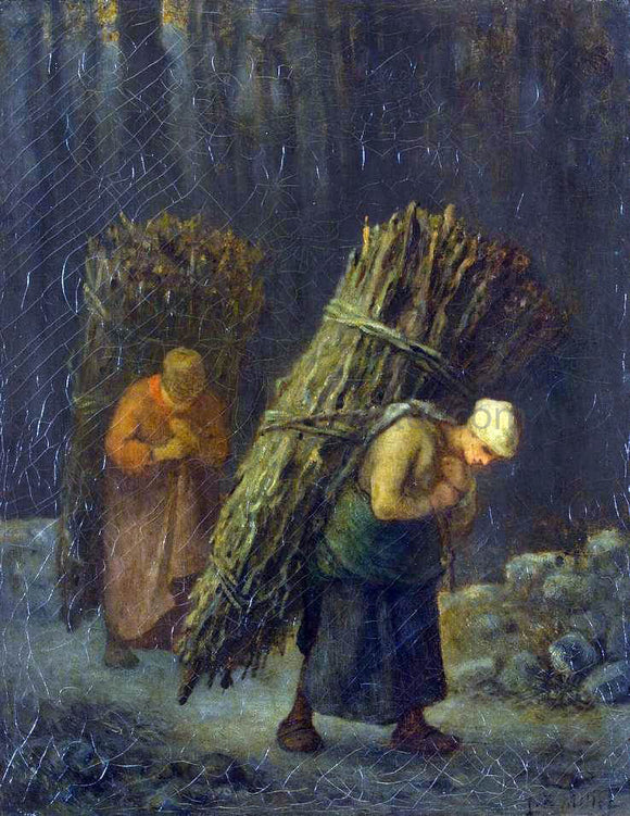  Jean-Francois Millet Peasant-Girls with Brushwood - Art Print