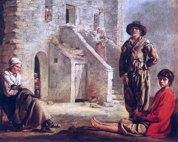  Louis Le Nain Peasants at Their Cottage Door - Art Print