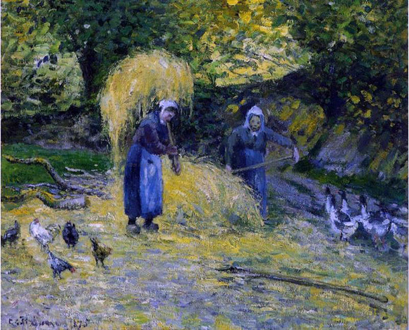  Camille Pissarro Peasants Carrying Straw, Montfoucault - Art Print