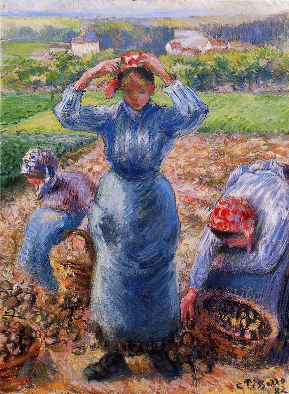  Camille Pissarro Peasants Harvesting Potatoes - Art Print