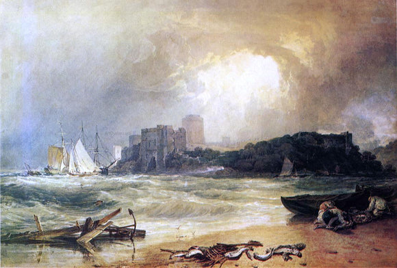  Joseph William Turner Pembroke Caselt, South Wales: Thunder Storm Approaching - Art Print