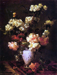  Antoine Vollon Peonies and Apple Blossoms in a Chinese Vase - Art Print