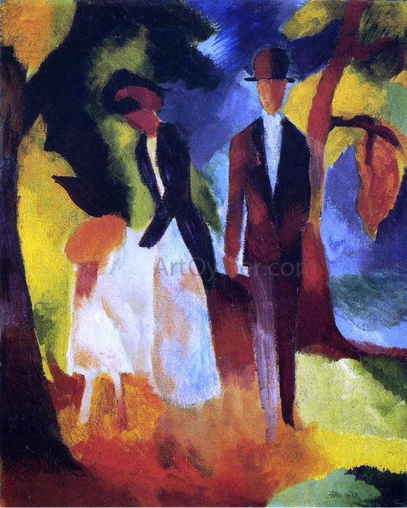  August Macke People by the Lake - Art Print