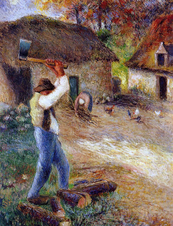  Camille Pissarro Pere Melon Cutting Wood - Art Print