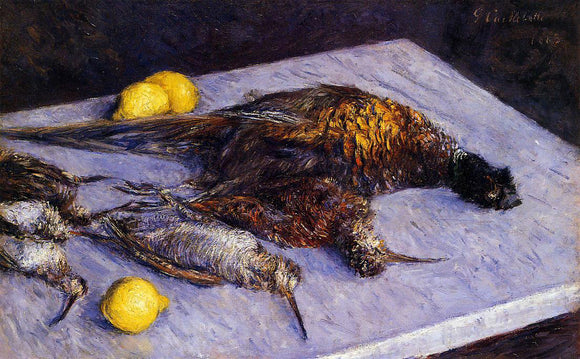  Gustave Caillebotte Pheasants and Woodcocks on a Marble Table - Art Print