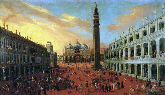  The Younger Joseph Heintz Piazza San Marco at Carnival Time - Art Print