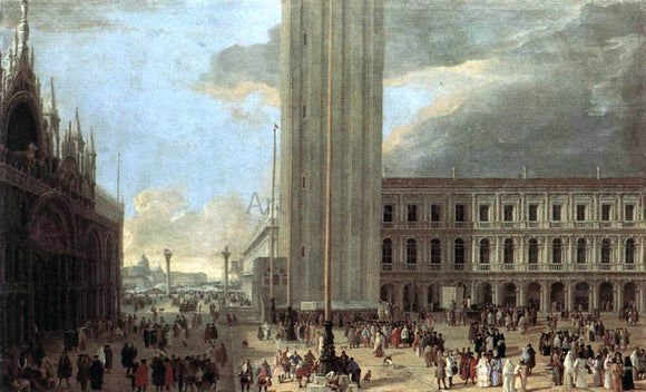  Luca Carlevaris Piazza San Marco with Jugglers - Art Print