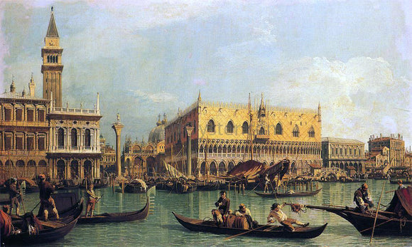  Canaletto Piazzetta and the Doge's Palace from the Bacino di San Marco - Art Print
