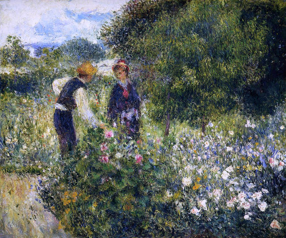  Pierre Auguste Renoir Picking Flowers - Art Print