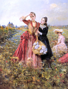  Eduardo Leon Garrido Picking Wildflowers - Art Print