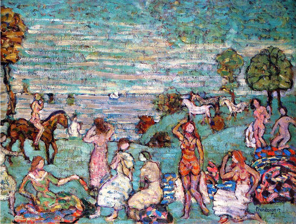  Maurice Prendergast Picnic by the Sea - Art Print