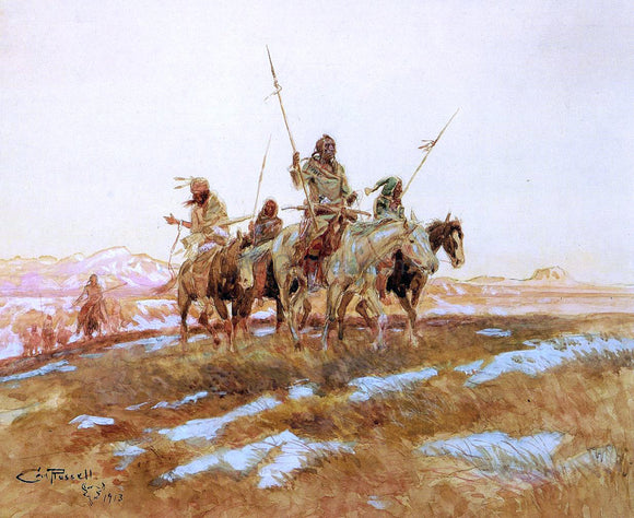  Charles Marion Russell Piegan Hunting Party - Art Print