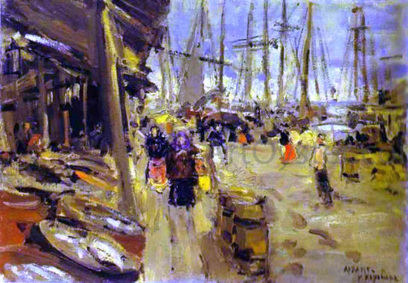  Constantin Alexeevich Korovin A Pier in Arkhangelsk - Art Print