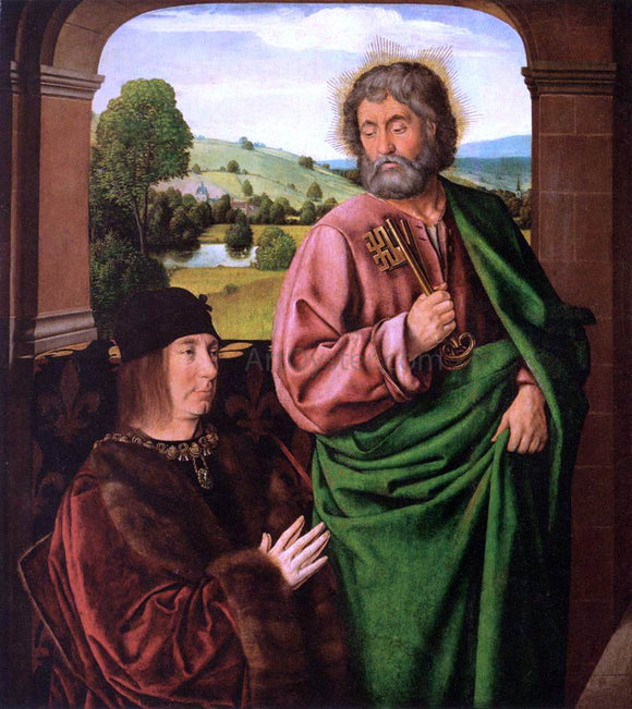  Master of Moulins Pierre II, Duc de Bourbon, Presented by St Peter - Art Print