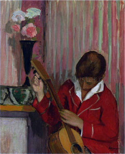  Henri Lebasque Pierre Labasque Playing a Guitar - Art Print