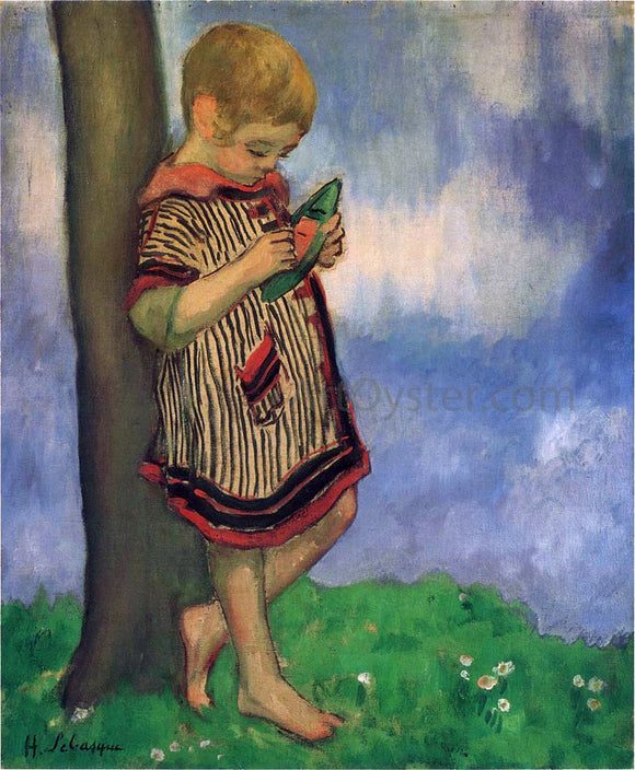  Henri Lebasque Pierre Labasque with a Small Boat - Art Print