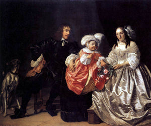  Bartholomeus Van der Helst Pieter Lucaszn van de Venne with Anna de Carpentier and Child - Art Print