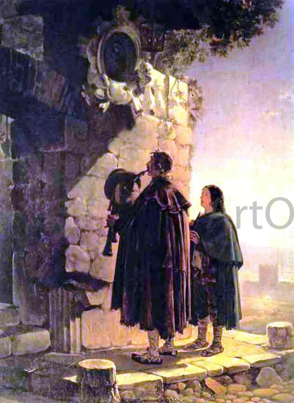  Karl Pavlovich Brulloff Pifferary in Front of Madonna - Art Print