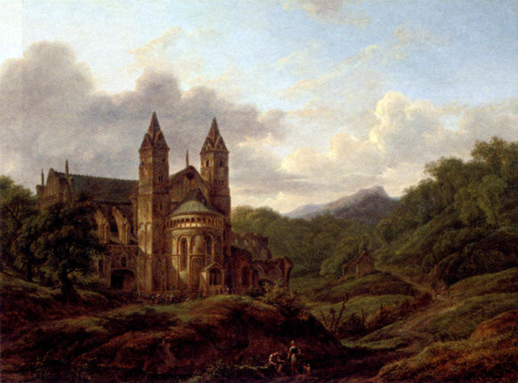  Hendrick Van Assche Pilgrims Before A Cathedral - Art Print