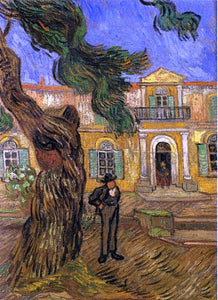  Vincent Van Gogh Pine Trees with Figure in the Garden of Saint-Paul Hospital - Art Print