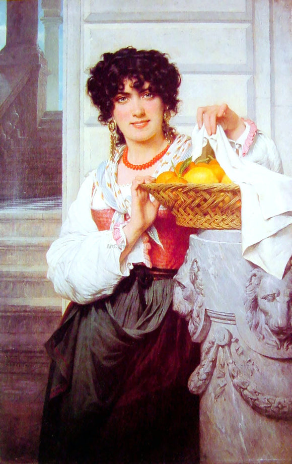  Pierre-Auguste Cot Pisan Girl with Basket of Oranges and Lemons - Art Print