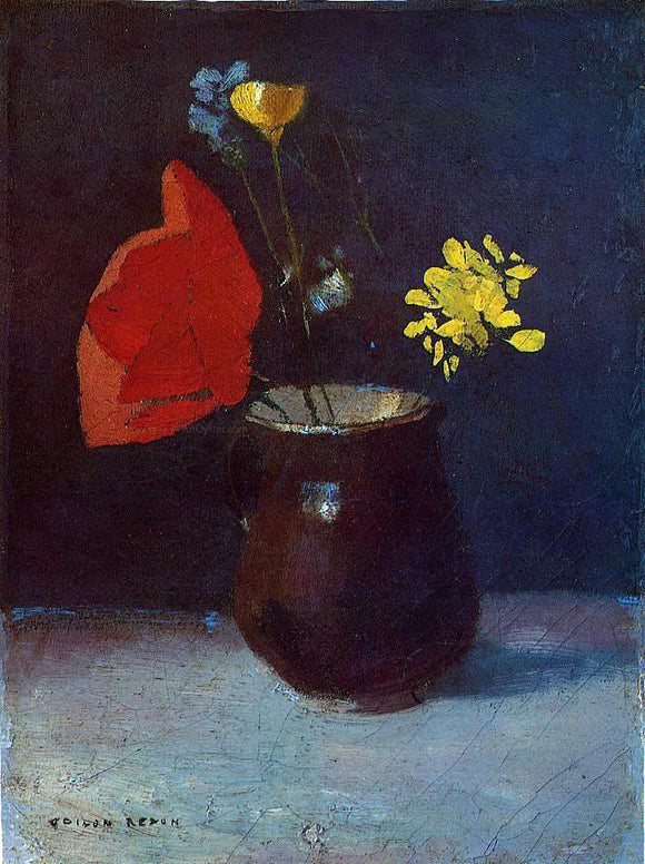  Odilon Redon Pitcher of Flowers - Art Print