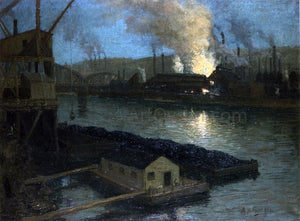  Aaron Harry Gorson Pittsburgh Mills at Night - Art Print