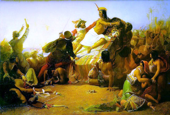  Sir Everett Millais Pizarro Seizing the Inca of Peru - Art Print