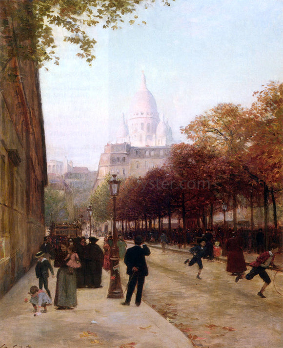  Victor Gabriel Gilbert Place D'Anvers Et Le Sacre Coeur, Paris - Art Print