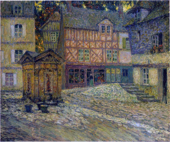  Henri Le Sidaner Place de Puits en Honfleur - Art Print
