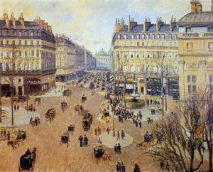  Camille Pissarro Place du Theatre Francais: Afternoon Sun in Winter - Art Print