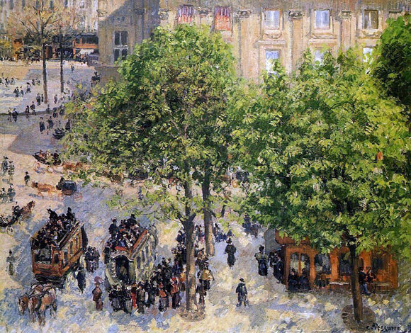  Camille Pissarro Place du Theatre Francais: Spring - Art Print