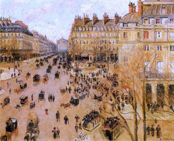  Camille Pissarro Place du Thretre Francais: Sun Effect - Art Print