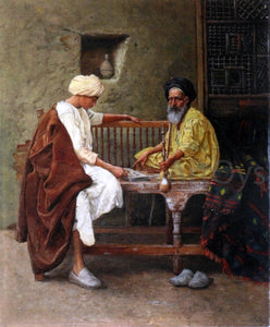  Hermann Reisz Playing a Game of Mancala - Art Print