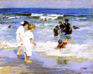  Edward Potthast Playing in the Water - Art Print