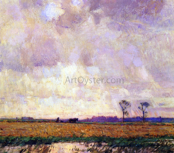  William Langson Lathrop Plowing along the Canal - Art Print
