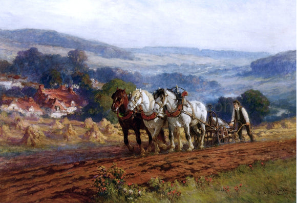  Frederick Arthur Bridgeman Plowing the Field - Art Print