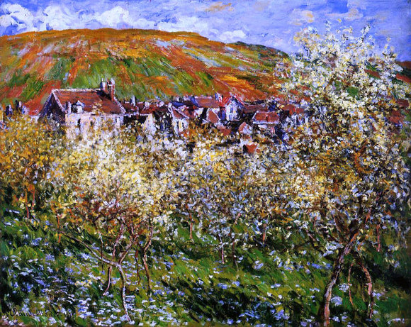  Claude Oscar Monet Plum Trees in Blossom at Vetheuil - Art Print