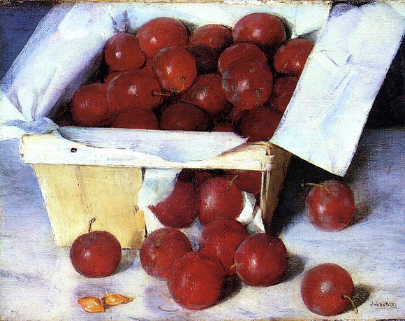  Joseph Decker Plums in a Basket - Art Print