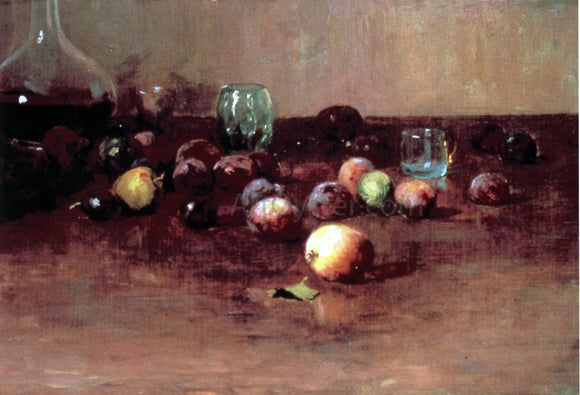  Guy Orlando Rose Plums, Waterglass and Peaches - Art Print