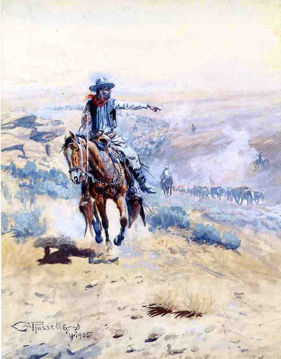  Charles Marion Russell Pointing Out the Trail - Art Print