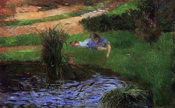  Paul Gauguin Pond with Ducks (also known as Girl Amusing Herself) - Art Print