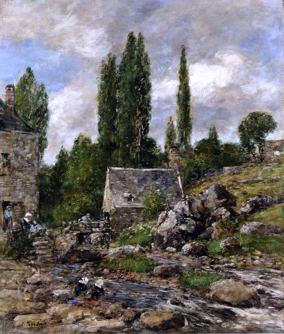  Eugene-Louis Boudin Pont Aven, a Mill - Art Print