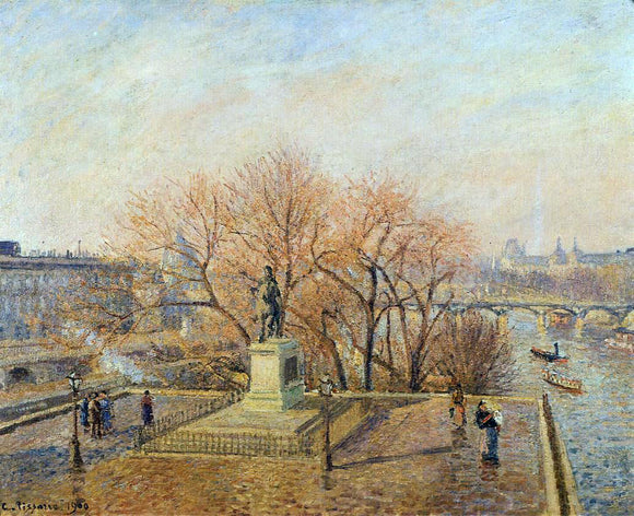  Camille Pissarro Ponty-Neuf, the Statue of Henri IV, Sunny Weather, Morning - Art Print